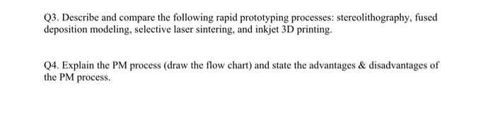 Solved Q3. Describe and compare the following rapid | Chegg.com