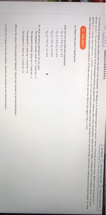 Solved BASICSTATS 9.3.013.5. MY NOTES ASK YOUR TEACHER | Chegg.com
