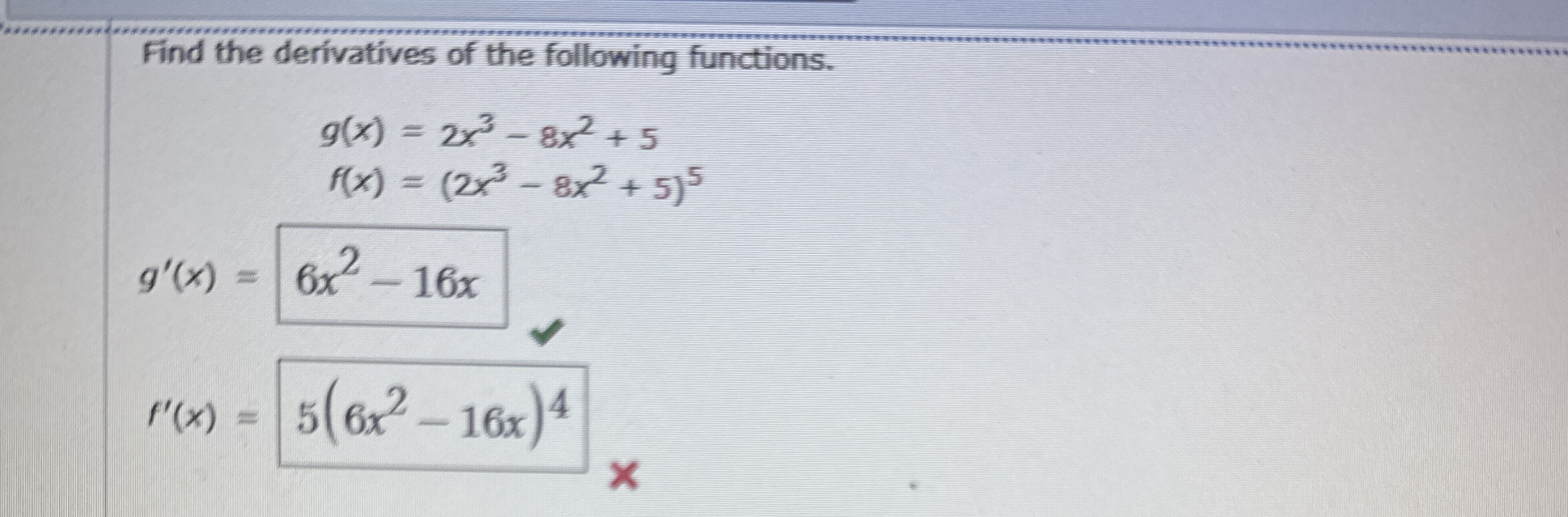 Solved Find the derivatives of the following | Chegg.com