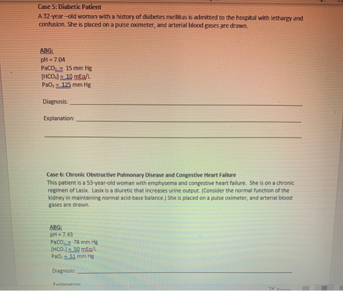 Solved Case 5: Diabetic Patient A 32-year-old woman with a | Chegg.com