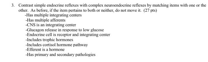 Solved 3. Contrast simple endocrine reflexes with complex | Chegg.com