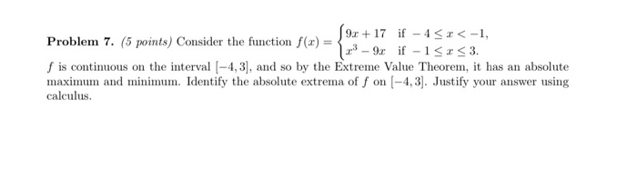 Solved Problem 7. (5 points) Consider the function f(x) = | Chegg.com