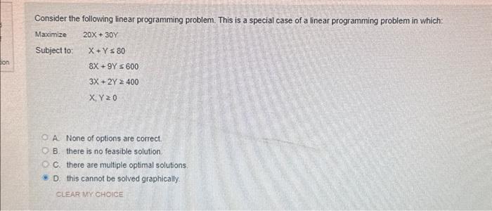 Solved Consider the following linear programming problem. | Chegg.com