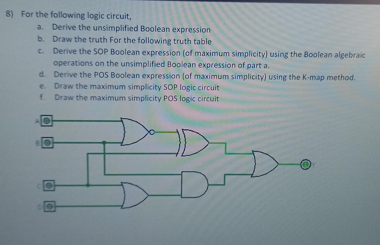 Solved For the following logic circuit, a. Derive the | Chegg.com