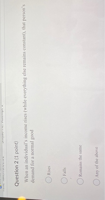 Solved Question 1 (1 point) A fall in the price of a | Chegg.com