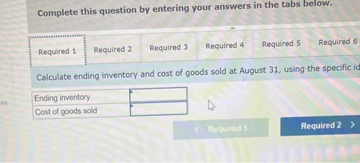 Solved For the specific identification method, the August 4 | Chegg.com