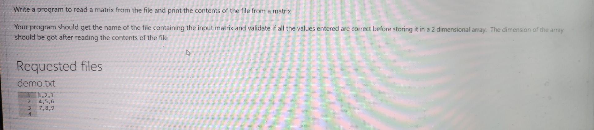 Solved Exercise - 20 Write a Program to read and Print the | Chegg.com