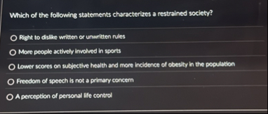 Solved Which of the following statements characterizes a | Chegg.com