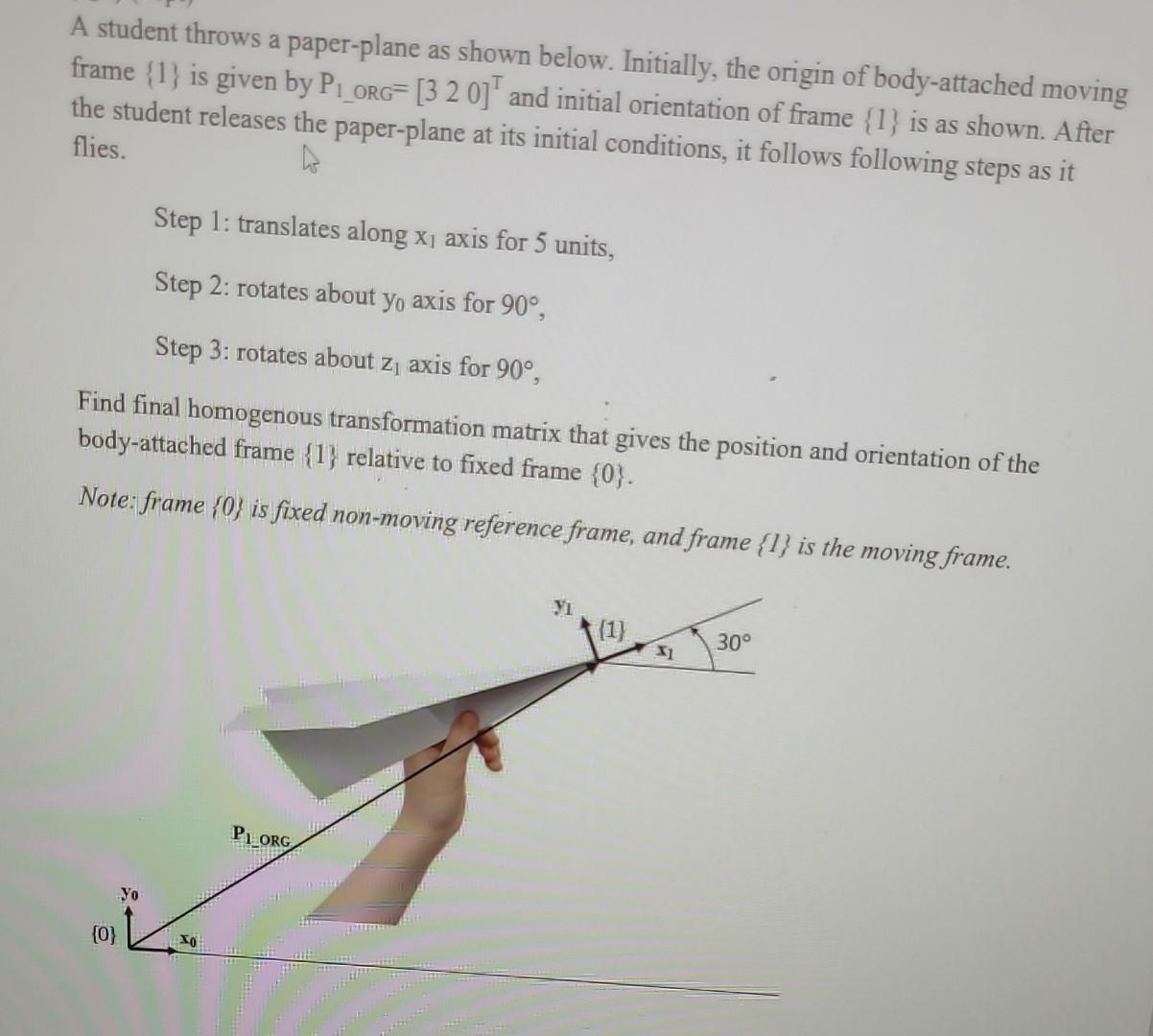 Solved A student throws a paper-plane as shown below. | Chegg.com