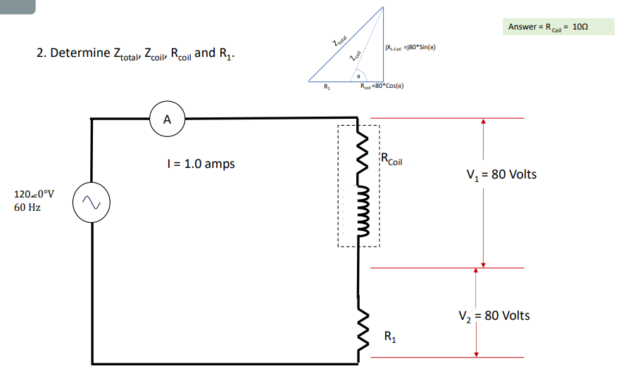 Solved Determine Ztotal Zcoil ,Rcoil ﻿and R1. | Chegg.com