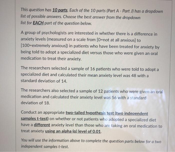 Solved This question has 10 parts. Each of the 10 parts | Chegg.com