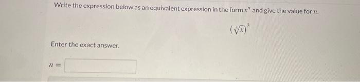 Solved Write the expression below as an equivalent | Chegg.com