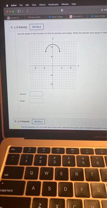 Solved Use the graph of the function to find iss damain and | Chegg.com