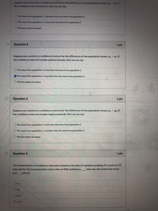 Solved Suppose you construct a confidence interval for the | Chegg.com