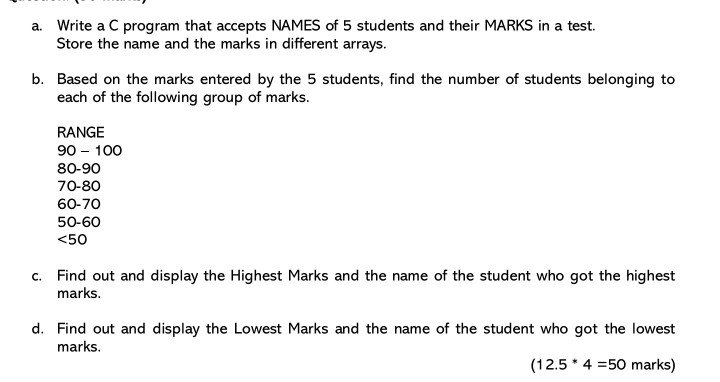 Solved Computer programming subject. I need the c program | Chegg.com