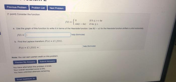 Solved Previous Problem Probler List Next Problem (1 point) | Chegg.com