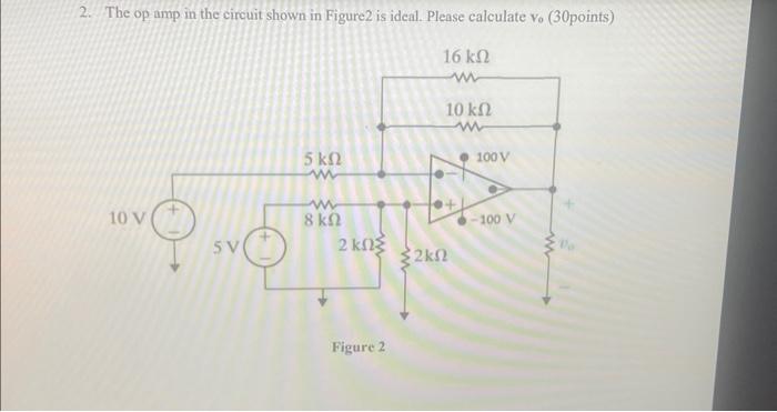 Solved 2. The op amp in the circuit shown in Figure 2 is | Chegg.com