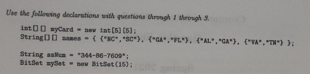 Solved Use the following declarations with questions through | Chegg.com