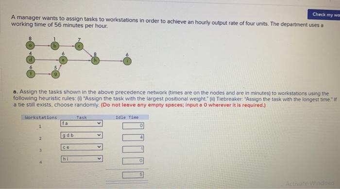 Solved Check my wo A manager wants to assign tasks to | Chegg.com
