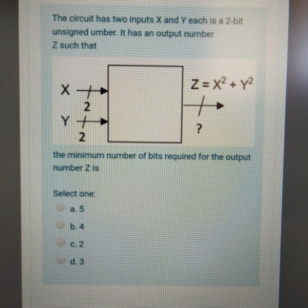 Solved The Circuit Has Two Inputs X And Y Each Is A 2-bit | Chegg.com