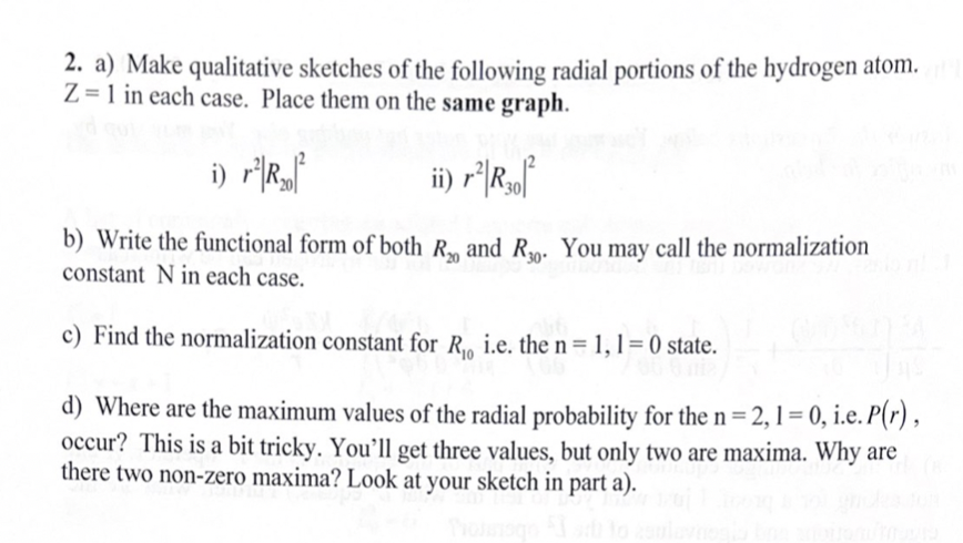 a) ﻿Make qualitative sketches of the following radial | Chegg.com