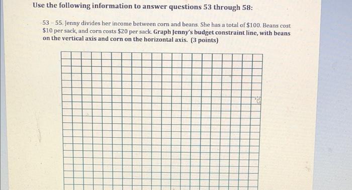 Solved Use the following information to answer questions 53 | Chegg.com