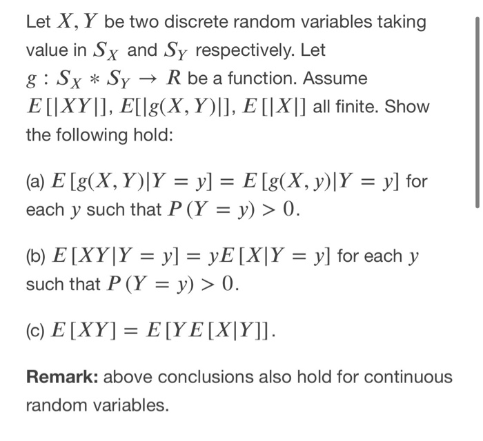 Solved Let X Y Be Two Discrete Random Variables Taking V Chegg Com