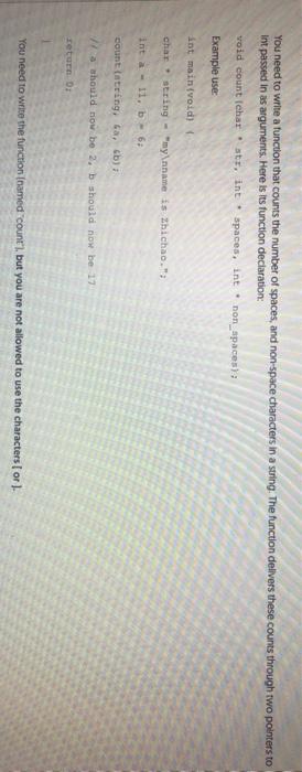 Solved You need to write a function that counts the number | Chegg.com