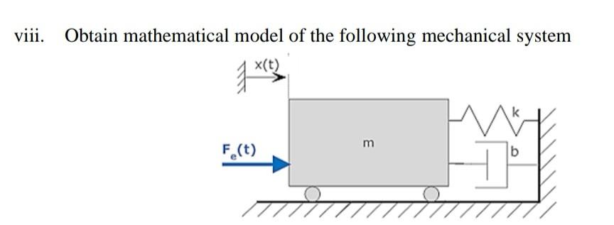 Solved Viii. Obtain Mathematical Model Of The Following | Chegg.com