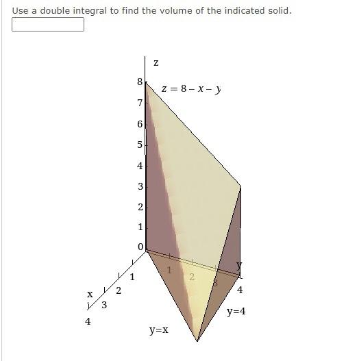 Solved Use a double integral to find the volume of the | Chegg.com