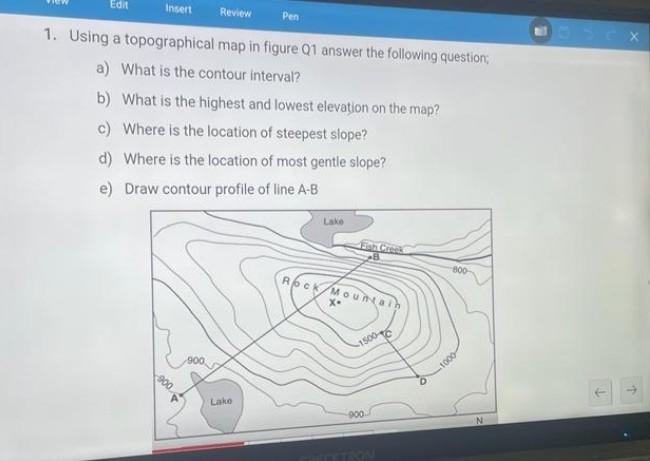 Solved 1. Using A Topographical Map In Figure Q1 Answer The | Chegg.com