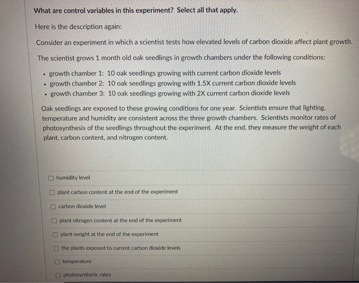 controlled variables in plant growth experiment