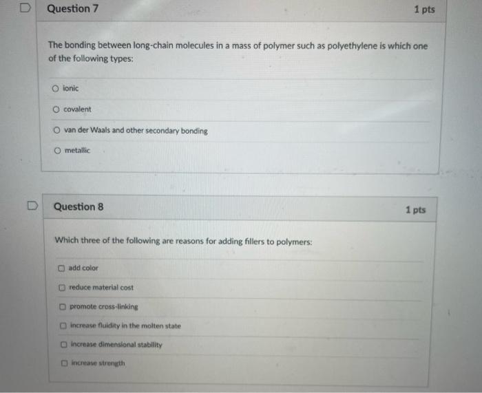 Solved Which four of the following polymers are normally | Chegg.com