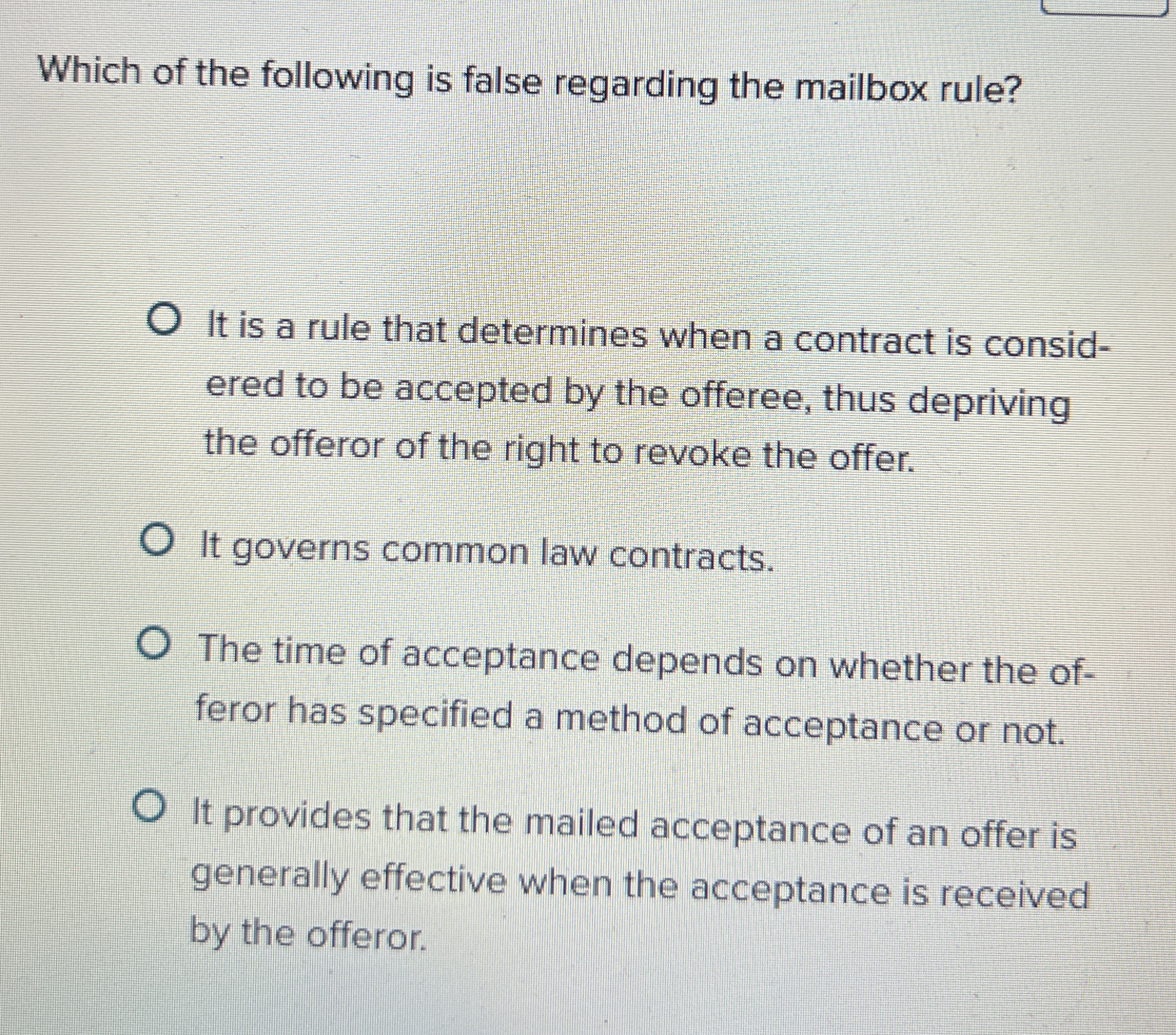 Solved Which of the following is false regarding the mailbox | Chegg.com