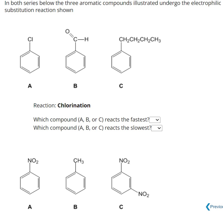 Solved In Both Series Below The Three Aromatic Compounds | Chegg.com