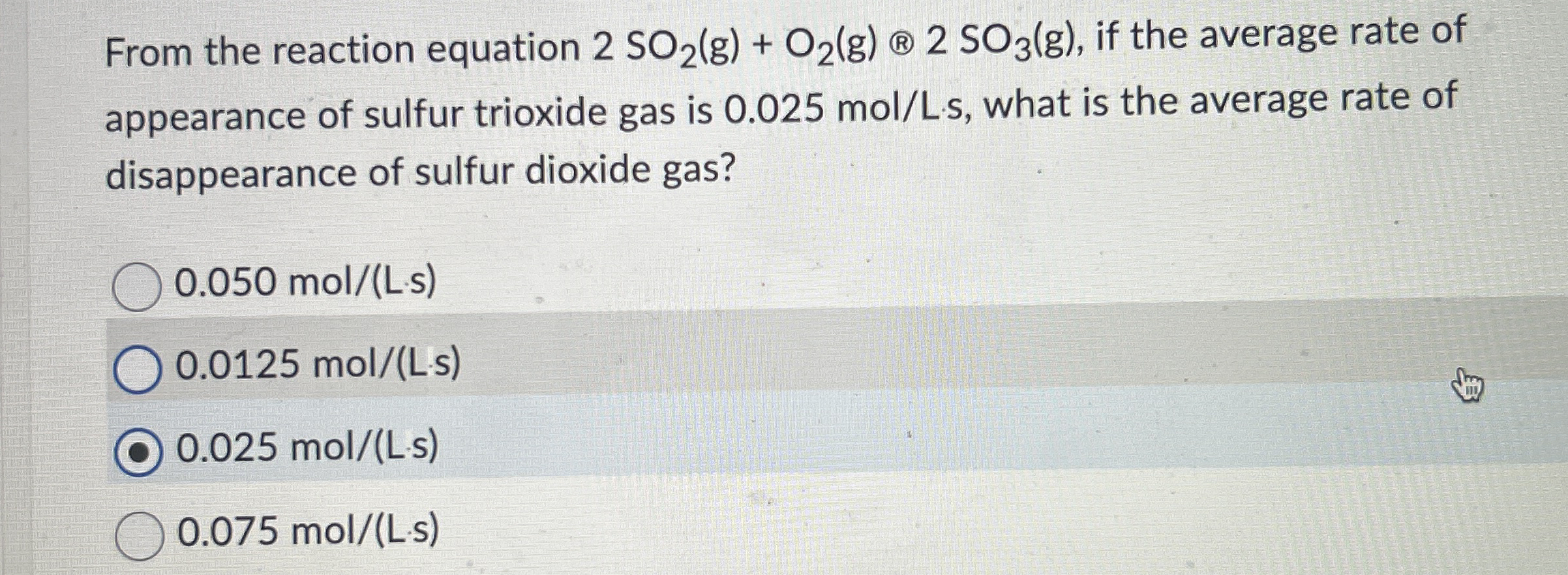 From the reaction equation 2SO2(g)+O2(g)®2SO3(g), ﻿if | Chegg.com