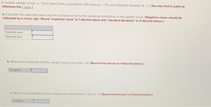 Solved A random sample of size n=50 is taken from a | Chegg.com