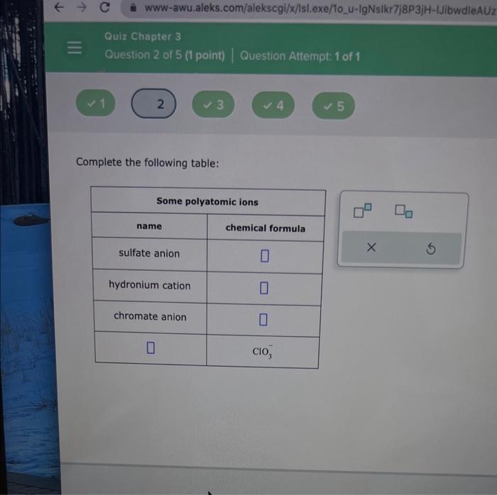 Solved Complete The Following Table: | Chegg.com