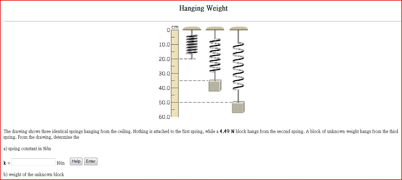 Solved The drawing shows three identical springs hanging