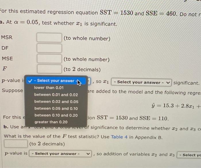 Solved In a regression analysis involving 26 observations, | Chegg.com