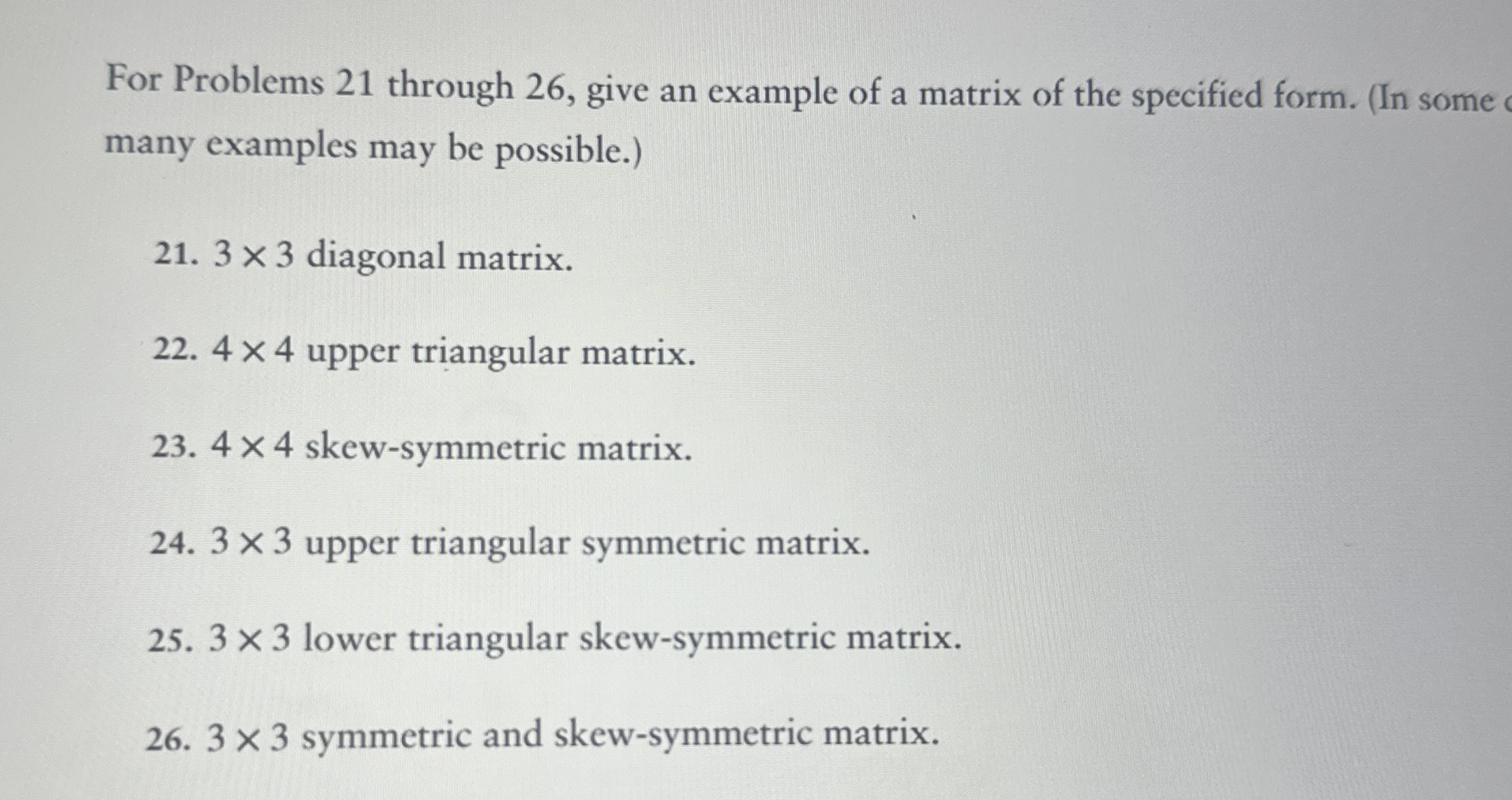 Solved For Problems 21 ﻿through 26, ﻿give an example of a | Chegg.com