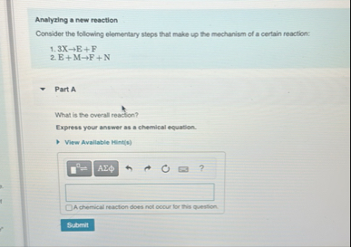 Solved Analyzing a new reactionConsider the following | Chegg.com