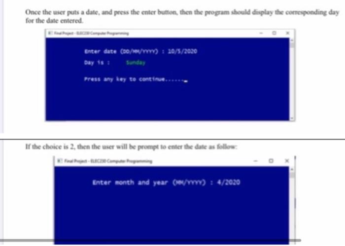 Solved Write a C++ program to create a simple calendar to | Chegg.com