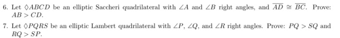 Solved 6. Let ABCD Be An Elliptic Saccheri Quadrilateral | Chegg.com