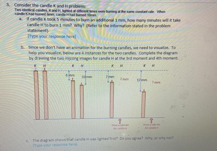 Solved 3. Consider the candle K and H problem: Two identical | Chegg.com