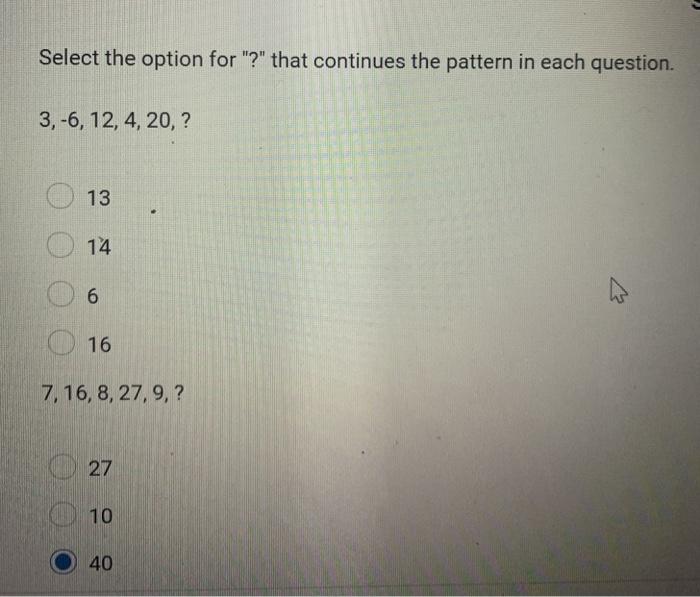 Solved Select The Option For That Continues The Pattern Chegg Com