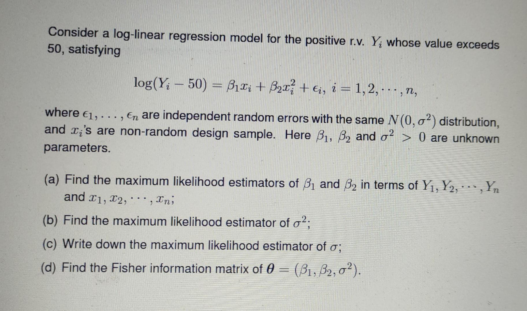 solved-consider-a-log-linear-regression-model-for-the-chegg