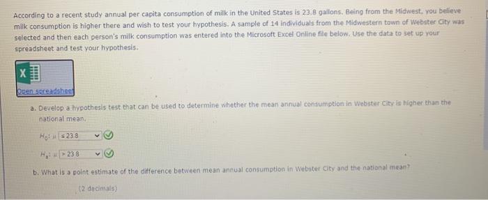 Solved According to a recent study annual per capita | Chegg.com