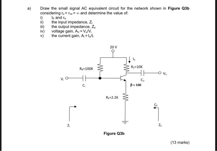 Solved a) Draw the small signal AC equivalent circuit for | Chegg.com