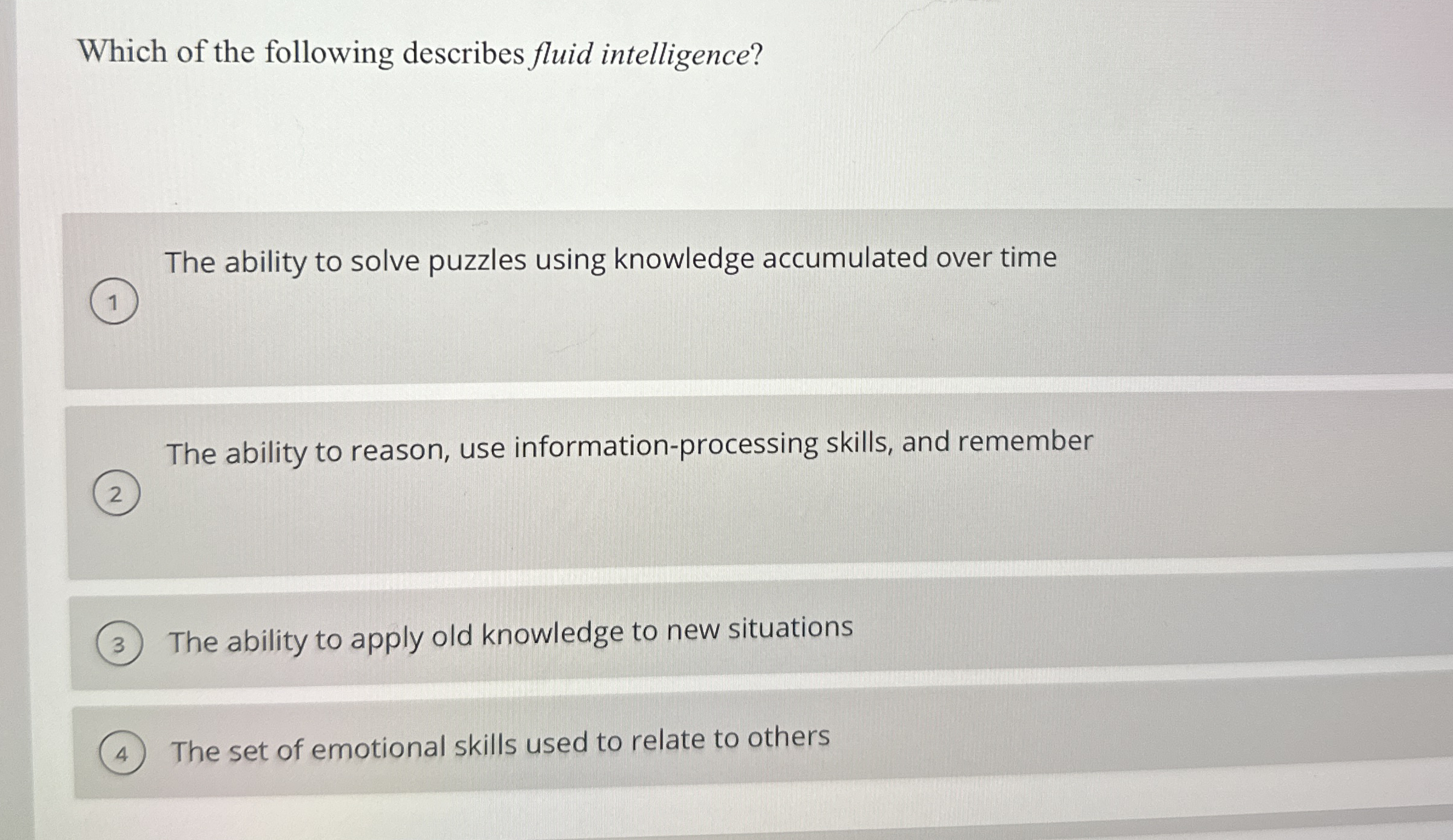 Solved Which of the following describes fluid